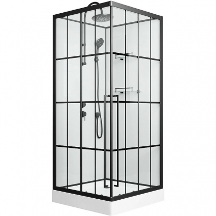 Душевая кабина Niagara Standart ST100/15QL/KL/BKT 100x100, L, квадратная, стекло прозрачное