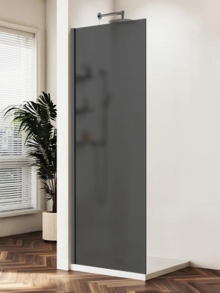 Душевая перегородка Vincea Walk-in WS VSW-1HWS900GFGM 90 см, профиль вороненая сталь, стекло матовое тонированное в современном стиле