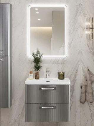 Мебель для ванной комнаты BelBagno Due 50 ручки хром полированный, сатин, подвесная, матовая