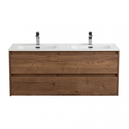 Тумба под раковину без столешницы BelBagno Kraft 120 2 ящика, rovere tabacco, подвесная, матовая