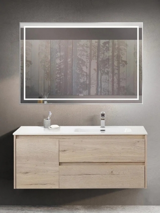 Мебель для ванной комнаты BelBagno Kraft R, 120 rovere galifax bianco, подвесная, матовая