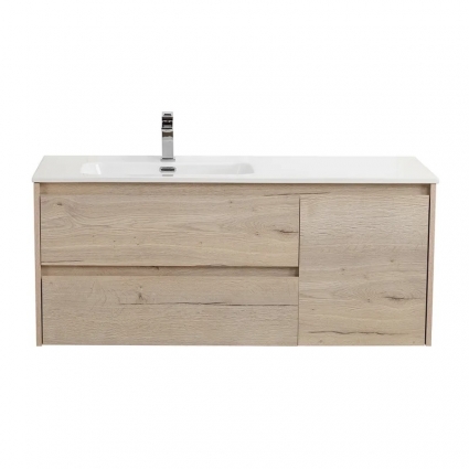 Тумба под раковину без столешницы BelBagno Kraft L, 120 2 ящика, дверца, rovere galifax bianco, подвесная, матовая