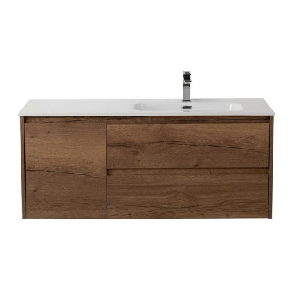 Тумба под раковину без столешницы BelBagno Kraft R, 100 2 ящика, дверца, rovere tabacco, подвесная, матовая