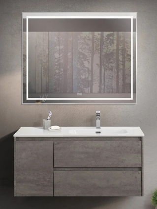 Мебель для ванной комнаты BelBagno Kraft R, 100 cemento grigio, подвесная, матовая