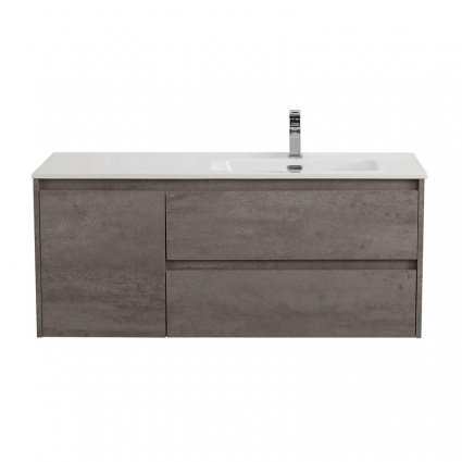 Тумба под раковину без столешницы BelBagno Kraft R, 100 2 ящика, дверца, cemento grigio, подвесная, матовая