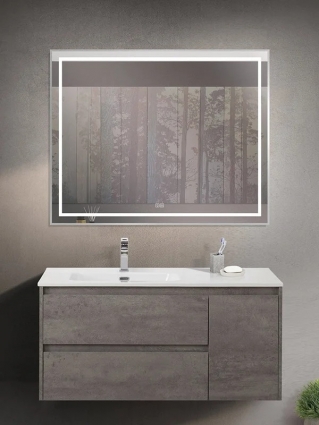 Мебель для ванной комнаты BelBagno Kraft L, 100 cemento grigio, подвесная, матовая