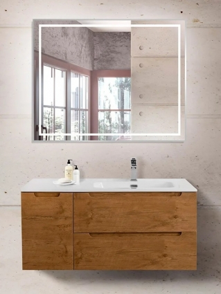 Мебель для ванной комнаты BelBagno Etna R, 100 rovere nature, подвесная, матовая