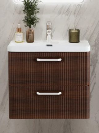 Тумба с раковиной BelBagno Due 60 ручки белые, noce, подвесная, матовая