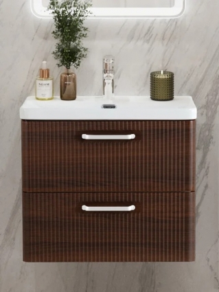 Тумба с раковиной BelBagno Due 50 ручки белые, noce, подвесная, матовая