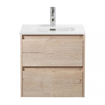 Тумба под раковину без столешницы BelBagno Kraft 50 подвесная, rovere galifax bianco, матовая, с ящиками