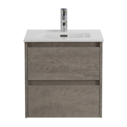 Тумба под раковину без столешницы BelBagno Kraft 50 подвесная, cemento grigio, матовая, с ящиками