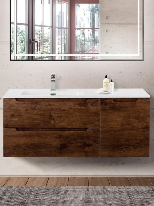 Тумба с раковиной BelBagno Etna L, 120 2 ящика, дверца, rovere moro, подвесная, матовая