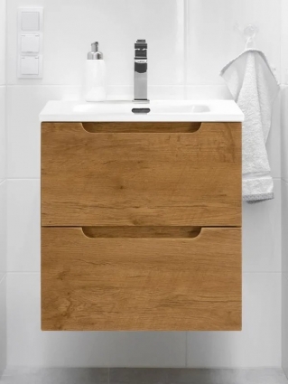 Тумба с раковиной BelBagno Etna 50 2 ящика, rovere nature, подвесная, матовая