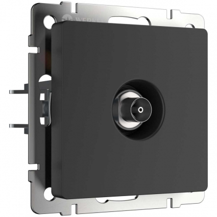 Werkel W1184008/ ТВ-розетка проходная (черный матовый) цвет черный