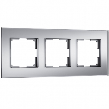 Рамка на 3 поста Werkel Senso серебряный стекло soft-touch W0033106 4690389200427 цвет серебро