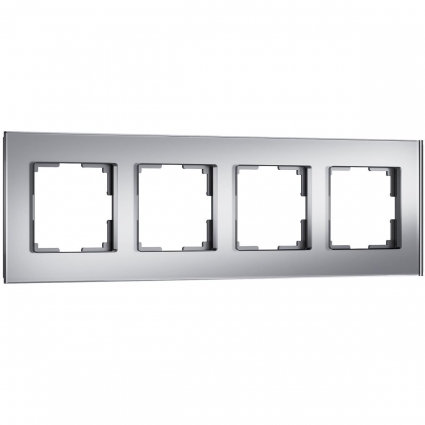 Рамка на 4 поста Werkel Senso серебряный стекло soft-touch W0043106 4690389200489 цвет серебро