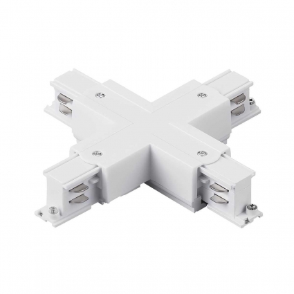 Соединение крестовое с подводом питания к треку 5040xx-(F)/(R) Quattro Lightstar 504146-FR, в стиле Хай-тек, цвет белый