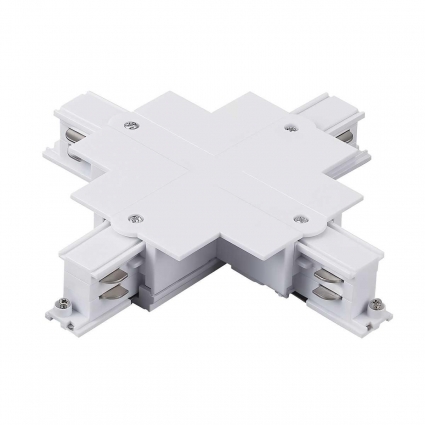 Соединение крестовое встраиваемое с подводом питания к треку 5030xx-R Quattro Lightstar 503146-R, в стиле Хай-тек, цвет белый