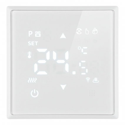 Терморегулятор Wi-Fi (механизм), Stekker, 250В, 3500Вт Эмили, RSW00-5119-01, белый фарфор, soft touch 50376, цвет белый