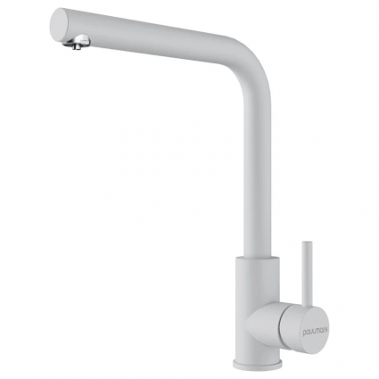 Смеситель для кухни Paulmark Twin Tw213622-WH белый матовый однорычажный, длина излива 20.5 см