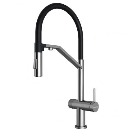 Смеситель для кухни Paulmark Zender Ze213155-BS с гибким изливом, брашированная сталь, однорычажный