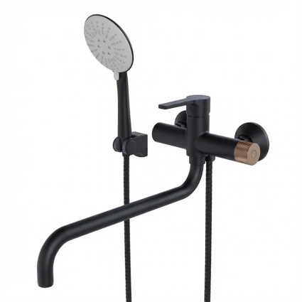 Смеситель для ванны и раковины 35k MIXLINE ML23-02 "Round Black" ЧЕРНЫЙ однорычажный, черный