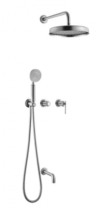 Душевой комплект Boheme Eterna 174-2-NB С ВНУТРЕННЕЙ ЧАСТЬЮ, nickel brush, цвет никель, шланг металлический 150 см