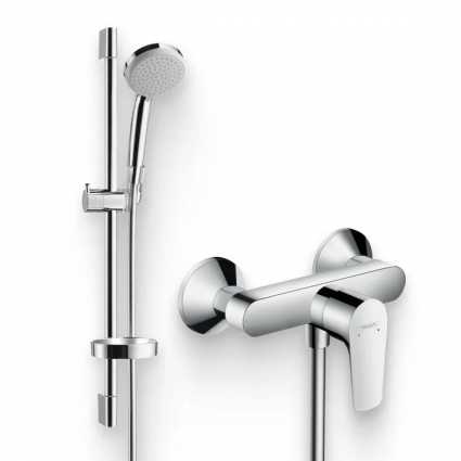 Душевой комплект Смеситель для душа Hansgrohe Talis 71760000 + Гарнитур Croma 100 27771000 хром, штанга 12.2 см