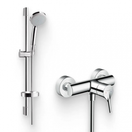 Душевой комплект Смеситель для душа Hansgrohe Talis 72600000 + Гарнитур Croma 100 27771000 хром, штанга 13.2 см