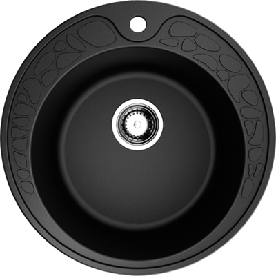 Мойка кухонная Omoikiri Tovada 51-BL черная матовая, круглая, 51x51 см