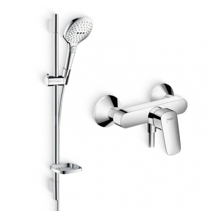 Душевой комплект Смеситель для душа Hansgrohe Logis 71600000 + Гарнитур Raindance Select E 26620000 хром, штанга 11 см