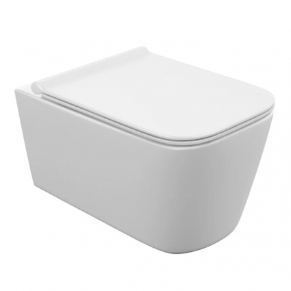 Унитаз подвесной Cersanit Crea Vortex DPL EO slim 68916 безободковый, с микролифтом, белый, 36x52.5 см