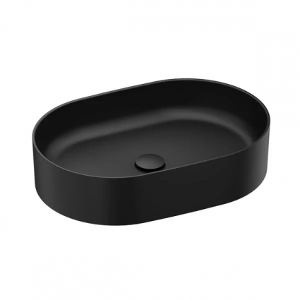 Накладная раковина Ravak Ceramic O Slim 55 матовая черная, овальная