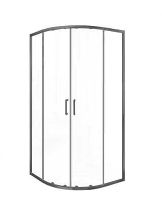 Душевой уголок Good Door Lite R-100-C-GM 100х100 см, профиль оружейная сталь, стекло прозрачное, четверть круга, двери раздвижные