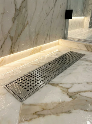 Душевой трап (лоток) CK DRAIN 1105-00160 60 см, решетка глянцевый хром, с сифоном, в пол, выпуск боковой