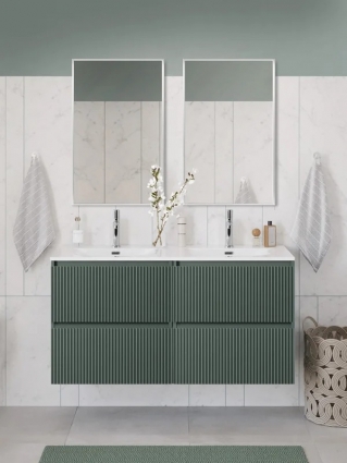 Мебель для ванной комнаты BelBagno Uno 120 подвесная, 4 ящика, матовая еловая, раковина CZR-8073-120-2, с доводчиками