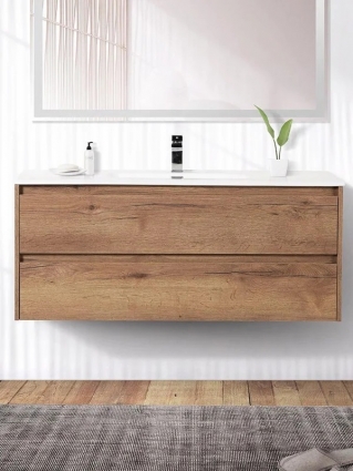 Тумба под раковину без столешницы BelBagno Kraft 120 подвесная, rovere tabacco, матовая, с ящиками