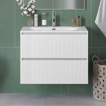 Тумба под раковину без столешницы BelBagno Uno 90 подвесная, 2 ящика, bianco opaco, матовая, с доводчиками