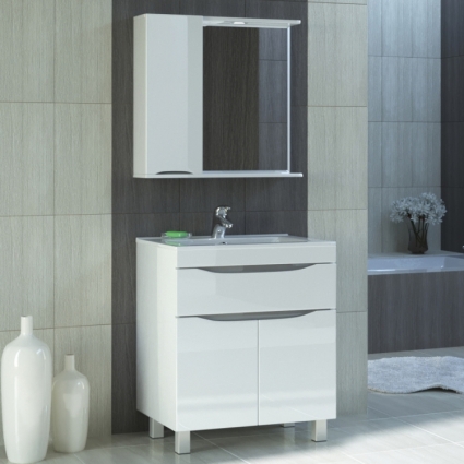 Мебель для ванной Vigo Minor 75 напольная, с подсветкой, ручки хром
