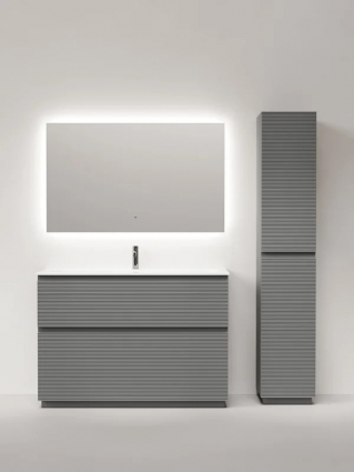 Мебель для ванной комнаты Sancos Folk Floor 120 напольная, ergraut soft, раковина CN7017, с ящиками, с доводчиками