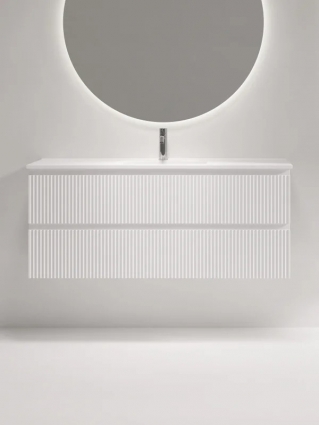 Тумба с раковиной Sancos Snob R 120 Bianco, раковина CN7028, подвесная, с ящиками