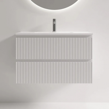 Тумба с раковиной Sancos Snob R 80 Bianco, подвесная, матовая