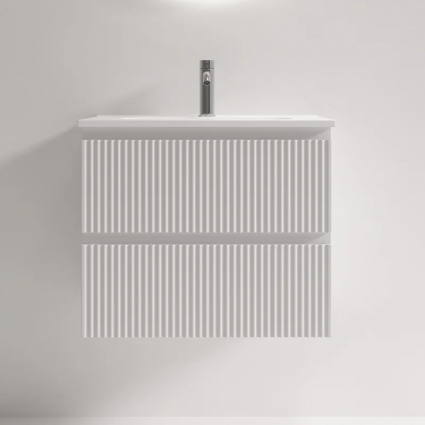Тумба с раковиной Sancos Snob R 60 Bianco, подвесная, матовая
