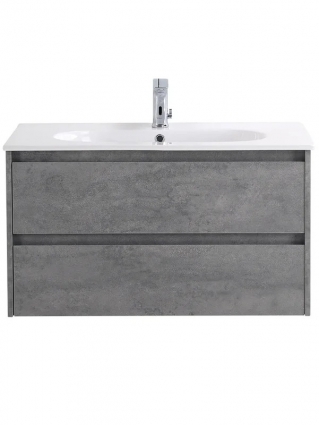 Тумба с раковиной BelBagno Kraft 100 подвесная, 2 ящика, cemento grigio, матовая