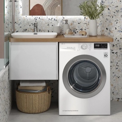 Тумба с раковиной Velvex Klaufs 56*60.1Y L под стиральную машину, подвесная, матовая