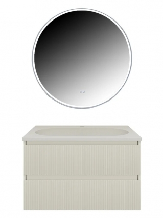 Мебель для ванной комнаты Vincea Welle 80 m.beige soft-touch, раковина VCB-4H800J жасмин, подвесная, матовая