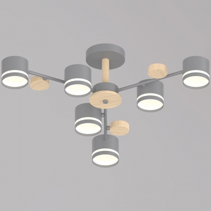 Потолочная люстра Reluce 68730-0.3-06 GX53 GREY+WOOD цвет серый, мощность 90 Вт