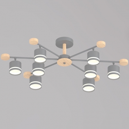 Потолочная люстра Reluce 78730-0.3-08 GX53 GREY+WOOD цвет серый, мощность 120 Вт