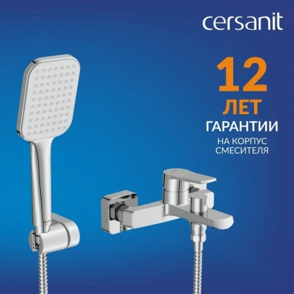 Смеситель для ванны с душем Cersanit Город (City) 68326 хром, однорычажный, длина излива 15.1 см