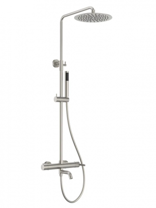 Душевая стойка ALTROBAGNO Юнион (Unione) 030212Ni никель штанга 155 см, шланг пластиковый 150 см